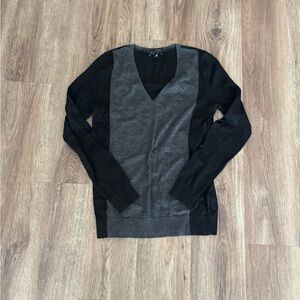 Club Monaco Black and Gray V-Neck Sweater